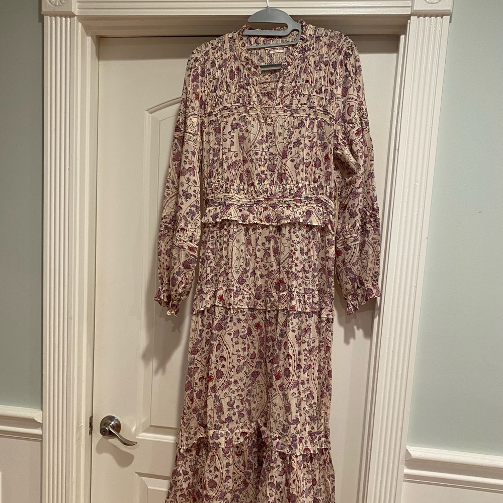 Isabel Marant] Étoile Likoya Floral Ruffle Midi Dress